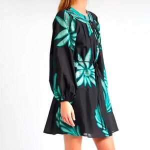 Elegant Black and Green Mini Dress